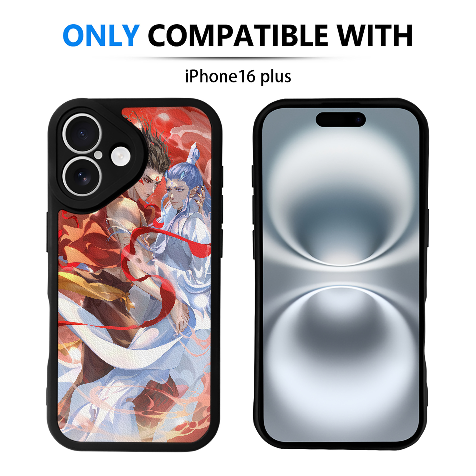 （画像用） Ne Zha 2 ナタ 魔童の大暴れ 【iPhone 16シリーズ対応】シリコンスマホケース（レザー調） 材質：シリコン